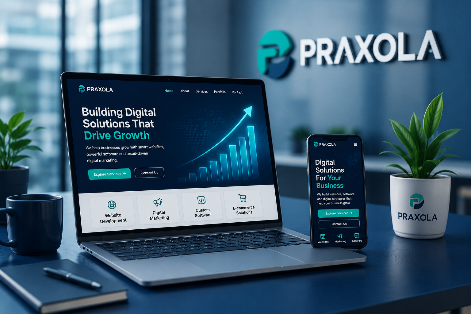 Praxola digital marketing and software development solutions